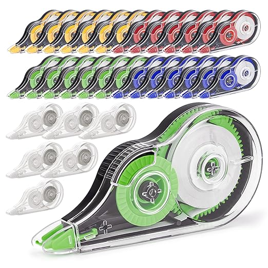 30 Pcs Colorful Correction Tape, 39.4 Ft Tear-Resistant Bulk Tape Roller for School, Office, Note Taking, Journal