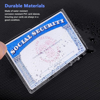 10 Pack Social Security Card Protector/Medicare Card Protector Sleeve/Social Security Card Holder/Credit Card Sleeves/Protective case for Drivers License、Credit Card 、SSN Card，3.8x2.32in., Clear