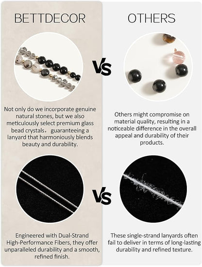 Lanyards for ID Badges and Keys,Natural Stone Beaded Teacher Lanyard for Women,Retractable Lanyard Cute Lanyard