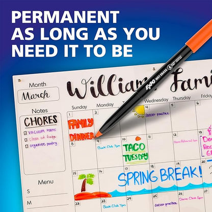 EXPO Wet Erase Markers, Semi-Permanent Markers, Assorted, Ultra Fine Tip, 12 Count