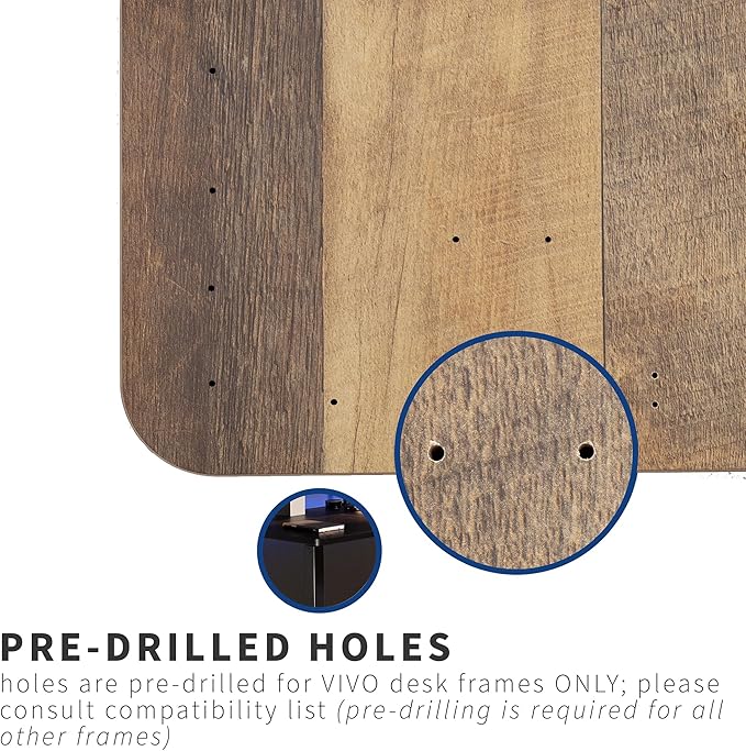 VIVO Reclaimed Wood Universal 71 x 30 inch Solid One-Piece Table Top for Standard and Sit to Stand Height Adjustable Home and Office Desk Frames, DESK-TOP71P