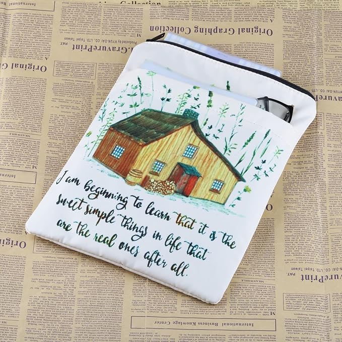BWWKTOP Little House Book Sleeve Laura Fans Gifts I Am Beginning To Learn That It Is The Sweet Simple Things In Life That Are The End Ones After All Little House Book Covers Book Protector (i am