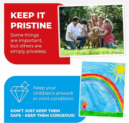 10mil Self-Adhesive Cold Laminating Sheets (120 Variety Count) Letter, Photo, Card, Notecard, I.D. Badge and Business Card Sizes. No Heat, No Machine needed, Easy Self-Sealing Pouches