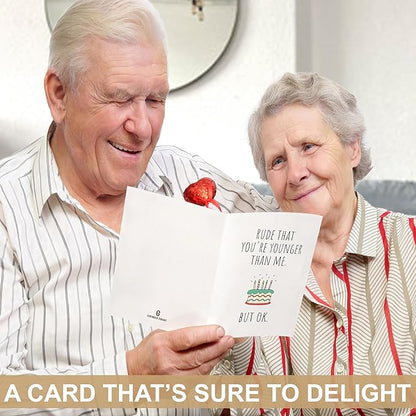 Funny Birthday Cards For Women Men, Happy Birthday Greeting Card for Her Sister Girlfriend, Husband Wife Birthday Gift, 30th 40th 50th 60th Blank Birthday Card for Best Friend with Envelope & Sticker