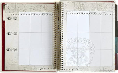 Paper House Productions Harry Potter 12 Month Undated 9.5" Planner with Month and Event Flag Stickers - Marauder's Map