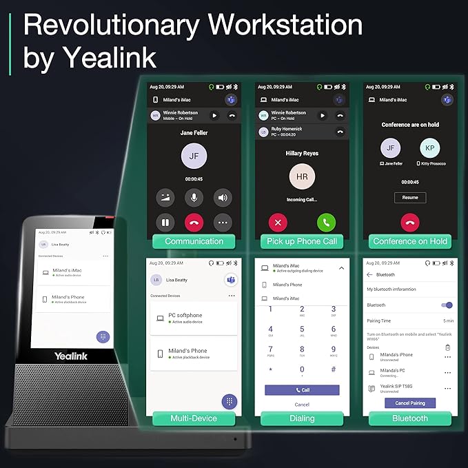 Yealink Wireless DECT Headset WH67,Office Single Ear (Mono) Bluetooth Headset to Desk Phone,Cell Phone and PC,Compatible with Zoom,RingCentral,8X8, Avaya,8H Talktime,394 ft Range