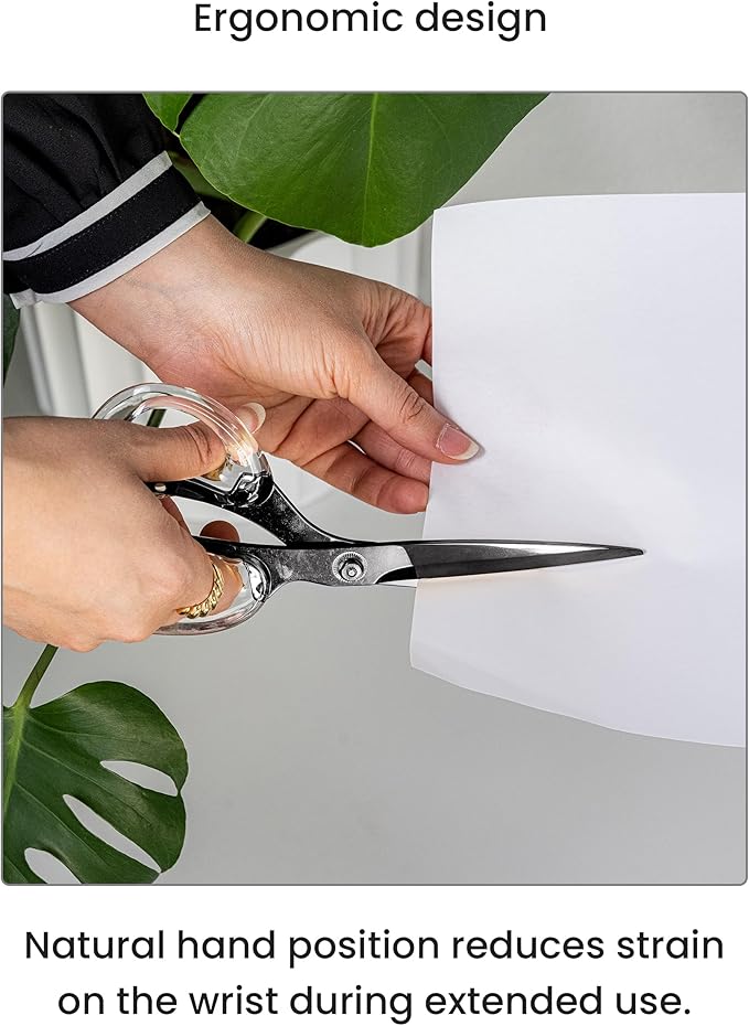 OfficeGoods 9” Stainless Steel Acrylic Scissors for Office and Home - Aesthetic and Sharp All Purpose Scissors, Perfect for Sewing, Arts and Crafts - Matte Black