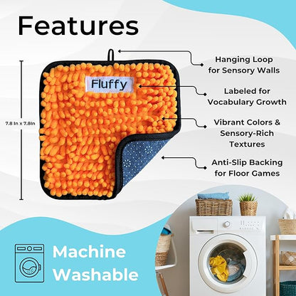 9 Labeled Sensory Mats w/Lesson Plans, Sensory Toys for Kids with Autism, Sensory Wall & Autism Toys for Toddlers 3-4, Calming Corner Items Kids 5-7, 8-12, Special Education Classroom Must Haves