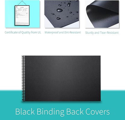 Binditek 100 Pack Binding Covers and Backs Set, 8.5 x 14 Inches, Including 50 Pcs 8 Mil Clear PVC Binding Covers, 50 Pcs 12 Mil Sand-Textured Polycovers, for Legal Size