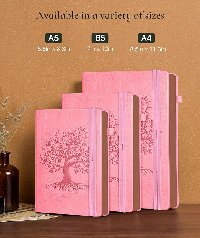 Vintage Leather Journal with 300 Numbered Pages,A4 Lined Journal for Men Women,Daily Journals for Writing,College Ruled Notebook for Work,School,Note taking,Travel Diary,Large (8.5" X 11.3")