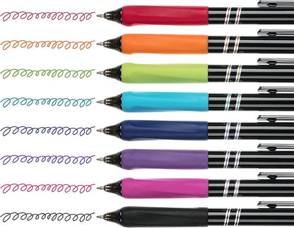 Mr. Pen- Retractable Gel Pens, 8 Pack, Vibrant Barrels, Fast Dry, Colorful Ink Gel Pens Fine Point 0.7mm