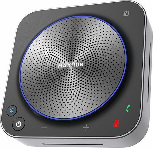 BM35 Wireless Bluetooth Microphone Conference Speakerphone, 360° Omnidirectional Sound Pickup 20ft Radius 8-Array Microphones, AI Noise Reduction NFC Wireless Quick Connection, 15H Talk Time