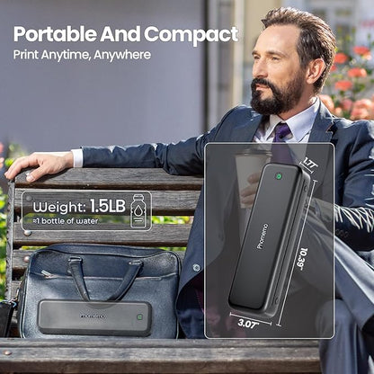 Phomemo Portable Printers Wireless for Travel [Upgraded],M834 Bluetooth Thermal Printer 8.5" x 11"& A4 Size,Inkless Mobile Printer with Carry Case for Travel,Office,School,Car,Home