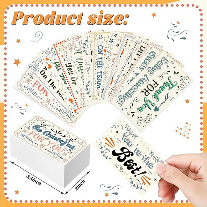 Yeaqee 240 Pcs Employee Appreciation Kudos Cards Funny Blank Back Motivational Card Encouragement Thank You Note Recognition Card for Teacher College Affirmation Gift(Drawing)