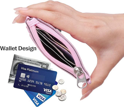 Cute ID Badge Holder Retractable Lanyard Reel Clip with Heavy Duty Carabiner,5 Card Slots in 2 Sided with Key Ring and Zipper for Students Teens Boys Girls Office Staff Women (Lovely Girl)