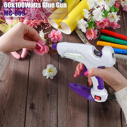 MONVICT Hot Glue Sticks, Pack of 100 (2.2 lb) 4"Long 0.43" Diameter Full-Size Hot Glue Gun Sticks Art Glues Pastes Hot Melt Sticks for Most Large Glue Guns, Clear Glue Sticks for DIY, Arts & Crafts