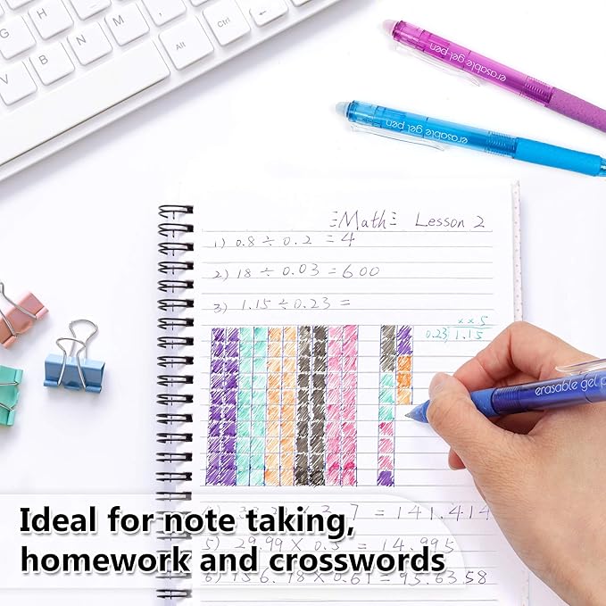 Vanstek 15 Colors Retractable Erasable Gel Pens Clicker, Fine Point(0.7), Make Mistakes Disappear, Premium Comfort Grip for Drawing Writing Planner and School Supplies