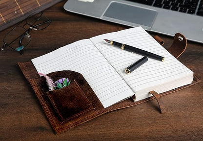 Leather Journal For Men & Women - Premium Refillable Lined Compass Leather Notebook With Pen, Coin & Pen Slot, Leather Bookmark - Journals For Writing - Travel Journal - Diary - Daily Journal 240 page