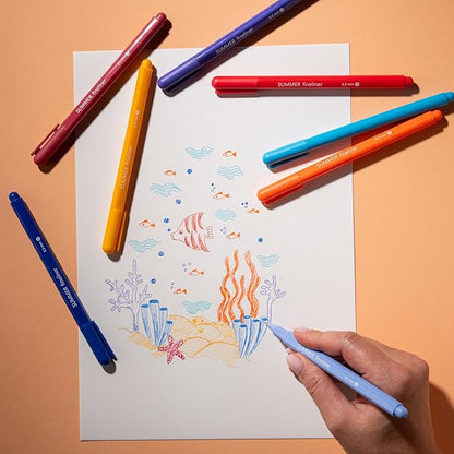 DIVERSEBEE Fine Tip Pens, 8 Bible Pens No Bleed Through, Assorted Fine Point Pens for Journaling, 0.5mm Fineliner Markers, Bible Study Journaling Supplies, Bible Accessories (Summer)