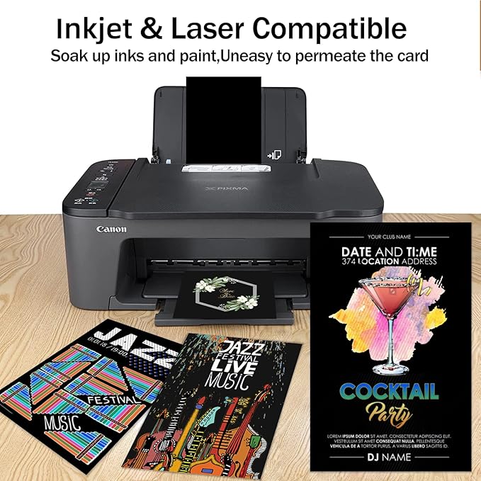 100 Sheets Black Cardstock 11x17 Thick Paper, Goefun 80lb Heavyweight Legal Printer Paper for Halloween, Arts, Crafts, Ledger, Tabloid, Posters