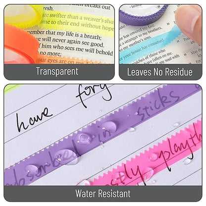 Mr. Pen- Highlighter Tape, 12 Rolls, 0.31" x 16.5 ft, Bible Highlighter Tape, Colorful Highlighter Strips, Transparent Highlighter Tape Removable for Books, Highlighting Tape, Highlight Tape