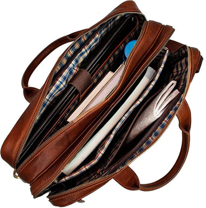 Marc Peter Laptop Bag Los Angeles I Leather Shoulder bag for 15.6 inch Laptop I Briefcase for men and women