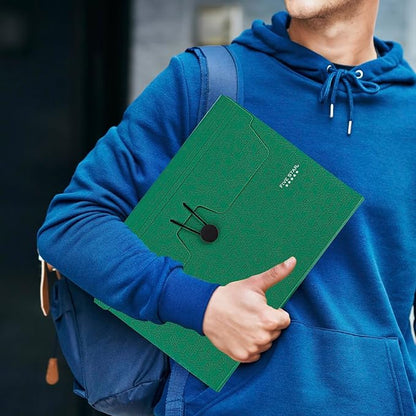 Five Star Expanding File Organizer, 6-Pocket Accordian File Organizer, Bungee Closure, Holds 11" x 8-1/2", Forest Green (350100D-ECM)