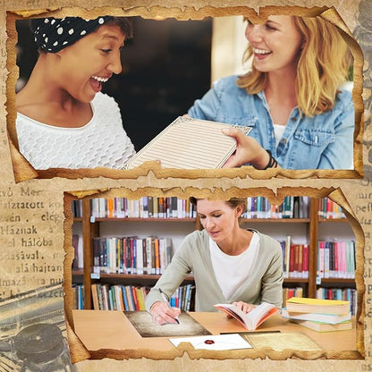 TaoBary 160 Packs Stationery Paper Set (50 Double Sided Stationery Writing Papers 50 Matching Envelopes) 60 Round Dot Sticker, 10 Design(Retro,8.5 x 11 Inch)