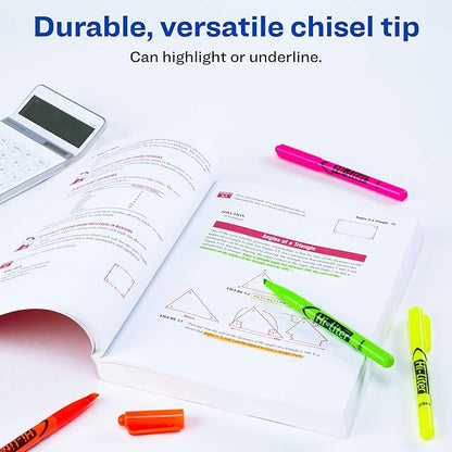 AVERY Hi-Liter Pen-Style Highlighters, Smear Safe Ink, Chisel Tip, 6 Assorted Color Highlighters (23585)