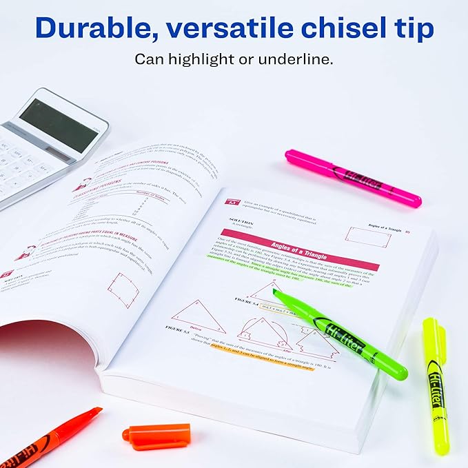 AVERY Hi-Liter Pen-Style Highlighters, Smear Safe Ink, Chisel Tip, 6 Assorted Color Highlighters, 6 Packs (23585)