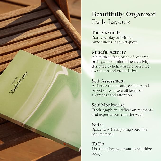 Switch Research Mindful Planner (Non-Judgement) - Evidence-Based Life Organizer - 31-Day Goal Planner to for Non-Judgement & Self-Compassion - Daily planner With Prompts