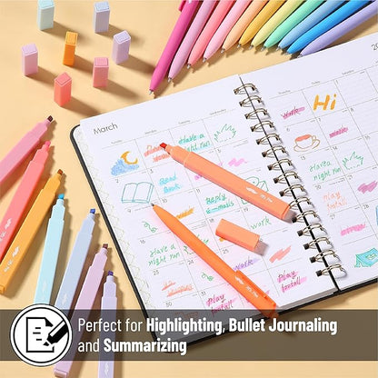 Mr. Pen- Aesthetic Highlighters and Gel Pens, 20 Pack, Assorted Colors Bible Highlighters No Bleed, Colorful Ink Gel Pens, Cute Highlighter Pens, No Bleed Highlighters for Bibles, Aesthetic Gel Pens