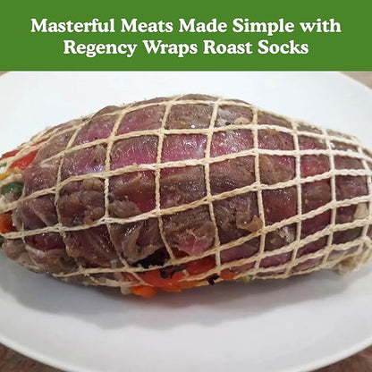 Regency Wraps Roast Sock, Elasticized Twine Tube For Forming Meat, Stuffed Chicken Breast, and Tenderloin, Cooking Made Simple, Perfect for Holidays, Christmas, and More, Natural, Pack of 2