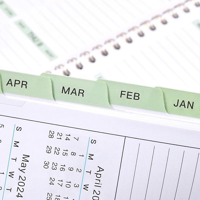 2025 Planner - Weekly & Monthly Planner Notepad 2025, 11.38'' x 8.74'', JAN. 2025 - DEC. 2025, Appointment Book, 60 Minutes Intervals, Tabs, Faux Leather Cover, Spiral Bound, Back Pocket - Black