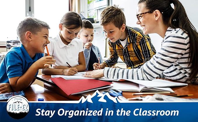 FILE-EZ Two-Pocket Folders, Red, 25-Pack, Textured Paper, Letter Size (EZ-32558)