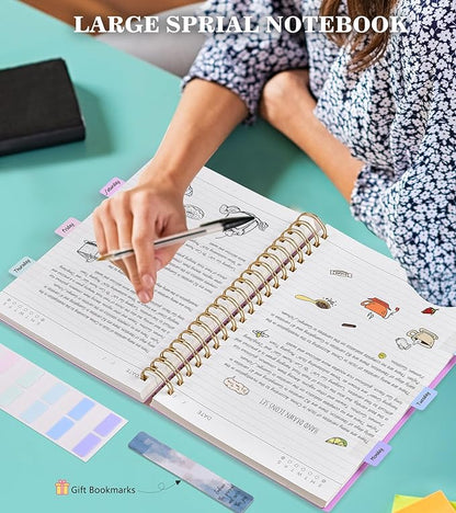 Spiral Notebook Journal ,360 Pages College Ruled Notebooks,Lined Thick Journals for Women Men, A5 Thick Spiral Journal for Writing,100GSM Paper, Spiral Notebooks for Work School 5.5"x8.5" Purple