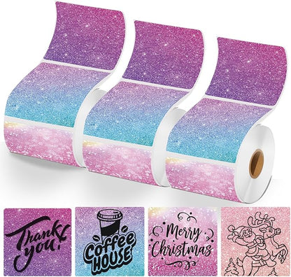 2inch Square Thermal Labels Self-Adhesive, 420 Sheets/3 Roll Printer Labels for Business and Home, Thermal Sticker for/Shipping/Packaging/DIY Logo Design/Thanks Card/Inventory