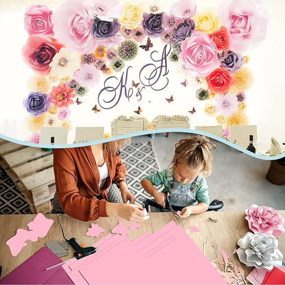 24 Sheets Pink Cardstock 8.5 x 11 Thick Paper, Goefun 80lb Card Stock Printer Paper for Arts & Crafts, Valentines Day, Stationary Printing