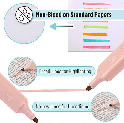Mr. Pen- Highlighter, 8 Pack, Vintage Colors, Chisel Tip Aesthetic Highlighters, Cute Highlighters for School, No Bleed Highlighters, Highlighters Aesthetic, School Highlighters, Cute Markers.