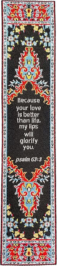 Logos Bookmark -Psalm 63:3, Christian, Cloth Carpet Bookmark