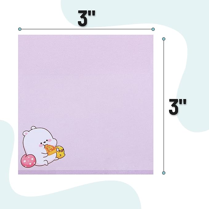 Mr. Pen- Sticky Notes, 3”x3”, 8 Pads, 400 Sheets, Cute Bear Sticky Notes, Sticky Pads Sticky Notes Aesthetic, Colorful Sticky Notes Bulk Sticky Notes Cute Sticky Notes for Women