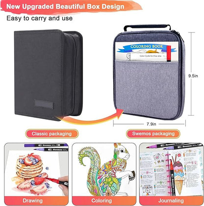 Markers for Adult Coloring Book, 72 Colors Art Markers Set Dual Tip Brush Pen, Coloring Markers Fine Point Artist Drawing Paintings Diaries Journaling Art projects Art Supplies with Case