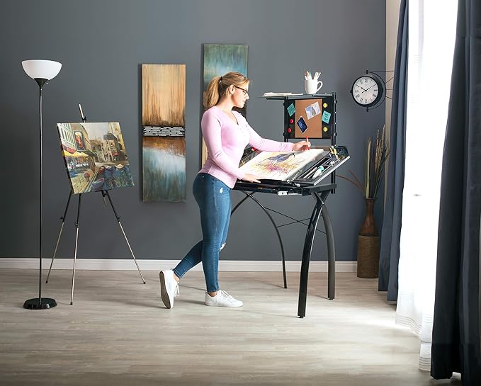 Studio Designs Futura Tower in Black with Clear Glass