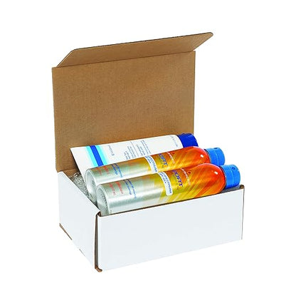 Boxes Fast BFM331 Corrugated Cardboard Mailers, 3 x 3 x 1 Inches, Tuck Top One-Piece, Die-Cut Shipping Cartons, Small White Mailing Boxes (Pack of 50)