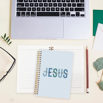 Boho Christian Notebook Journal, Christian Gifts for Women, Bible Notebooks for Note Taking, Bible Journaling Notebook, Jesus the Way the Truth the Life Hardcover Spiral Notebook 5.5x8.3 blue