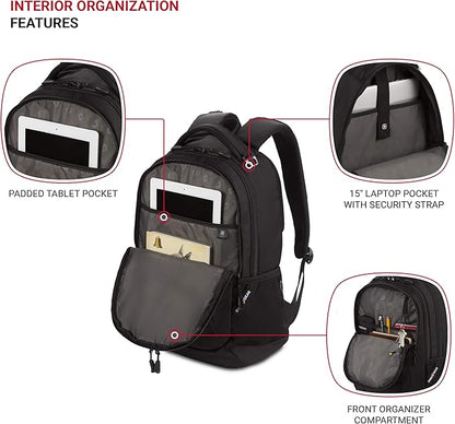 SwissGear Cecil 5505 Laptop Backpack, Black, 18-Inch