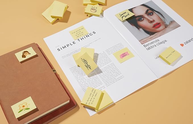 Mini Sticky Notes 1.5x2 in, 36 Pad Canary Yellow Strong Adhesive Post, Suitable for School, Home, Office, Clean Removal