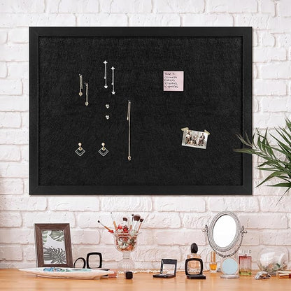 TORASO Cork Board Bulletin Board, 36" X 48" Cork Boards for Walls with Pins, Eye Bolts, gaskets, Screws, Pin Board for Office, School and Home (BK,90x120cm,1p)