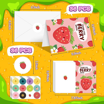 36PACK Greeting Cards,Scratch and Sniff Assorted Greeting Cards for Kids School, 12 Designs with Envelopes & Stickers for Boys & Girls Classroom Activities, Birthdays, Children's Day, Party