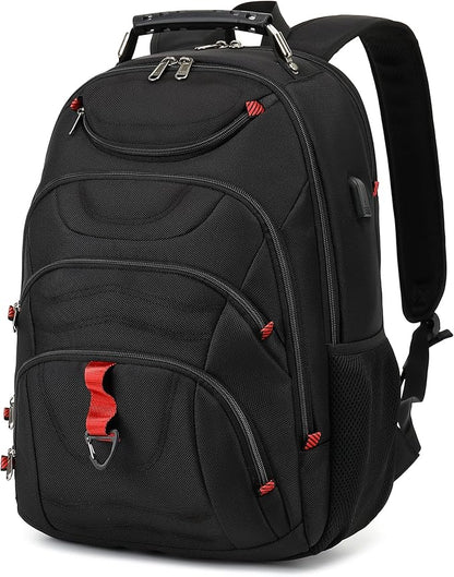 Laptop Backpack for Men - Travel Backpack with USB Charging Port for Daily Commutes and Travel -College Backpack Men - Gifts for Men - Waterproof - Black